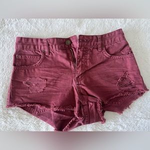 Billabong denim vine red shorts size 25